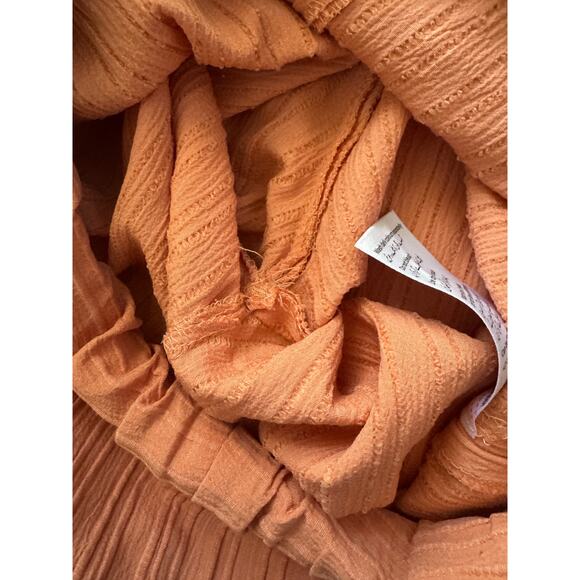 Khaadi Crinkle Textured Pant Set Balloon Sleeve Top Women’s Small Orange - Picture 12 of 13